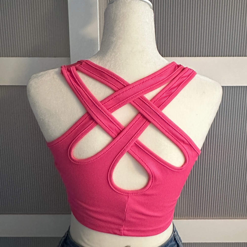 SHEIN strapped back ribbed crop NWT